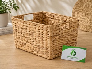 Panier en jacinthe d'eau durable personnalisé, tissé à la main, pour la décoration de la maison et l'organisation - Product Image 3