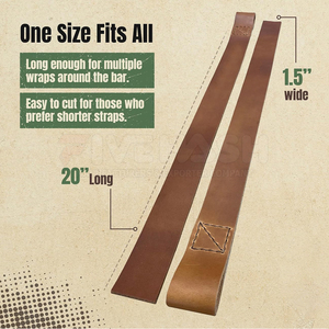 Sangles de levage en cuir de haute qualité, sangles robustes pour la musculation et le powerlifting - Product Image 4