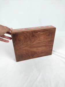Plateau de table bouddhiste en bois massif poli, fait main et personnalisé, pour la décoration de la maison, la cuisine, les desserts et les gâteaux - Product Image 4