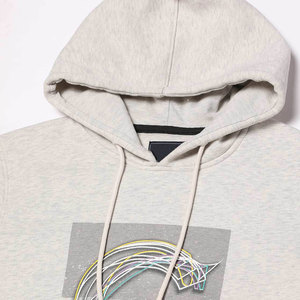 Sudadera con Capucha para Hombre, Gris, de Algodón, Tejida, con Estampado de Letras, Informal, para Otoño, Corte Regular, con Bolsillos - Product Image 6