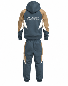 Ensemble de survêtement premium pour homme, bleu, avec sweat à capuche et pantalon de jogging, style streetwear personnalisé, tenue de sport décontractée et mode - Product Image 3