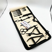 Ensemble d'outils de coiffure professionnels avec étui de transport, kit de coupe et de coiffage des cheveux