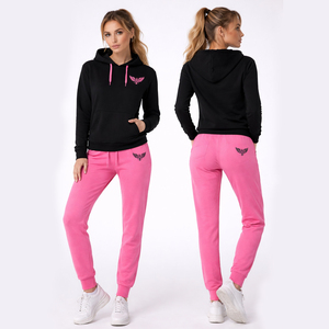 Conjunto Deportivo Informal Personalizado para Mujer, Sudadera con Capucha Gris y Pantalones Deportivos, Traje Deportivo de Algodón y Felpa, Ropa Deportiva para Mujer, Conjunto para Estar en Casa con Logotipo Personalizado - Product Image 4