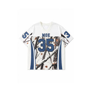 เสื้อเจอร์ซีย์ตาข่ายลายพรางต้นไม้ สไตล์สตรีทแวร์ฤดูร้อน สำหรับทุกเพศ สามารถสั่งทำชื่อและหมายเลขได้ ทรงบ็อกซี่ฟิตแบบครอป เสื้อฟุตบอลอเมริกันสไตล์เรโทร - Product Image 5