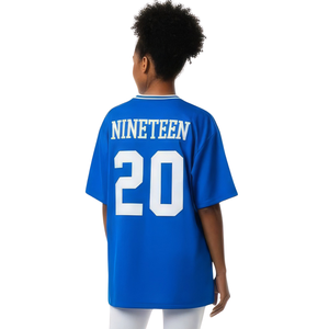 Camiseta de Fútbol Oversize Zeta Phi Beta Azul Rey para Mujer, Camisa con Letras Griegas ZPB de Chenilla, Ajuste Casual, Ropa de Sororidad - Product Image 4