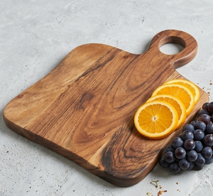 Planche à découper en bois d'acacia avec poignée, plateau de service de cuisine, planche à découper épaisse en bois de bambou, logo personnalisé - Product Image 5
