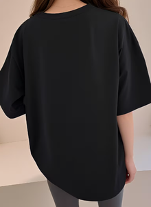 Hardhoodi Interation Plus Size Women's <b>Patchwork</b> Anti-Wrinkle O-Neck Cotton Pullover Short Sleeve Summer - Product Image 2