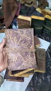 Embossed Leather Journals with Hand Tooled Covers, Vintage <b>Wrap</b> Closure & Gold-Edge Handmade <b>Paper</b> Pages - Product Image 2