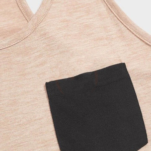 Men Solid Color Knitted Tank Top O-Neck Casual Style Athletic Fit Workout Vest Stretchable Fabric Light Pink - Product Image 6
