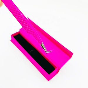 Juego de Pinzas Profesionales de Acero Inoxidable con Punta de Diamante para Extensión de Pestañas, Color Azul Rey y Plateado, con Empaque Personalizado con Logotipo - Product Image 6