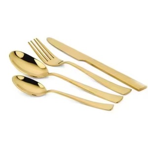Premium <b>Gold</b> Brass Cutlery Set Luxury Dining Flatware Utensil Collection Elegant <b>Table</b> Decor For Restaurant - Product Image 1