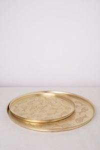 Bandeja Mandi Thal de latón hecha a mano, tradicional para la decoración de festivales y como regalo de boda. - Product Image 6