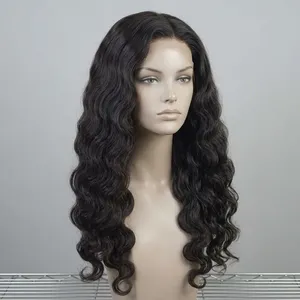 Extensions de cheveux à clipser sans couture, ondulées, en cheveux humains vierges bruts, cuticules alignées, noir naturel, vente en gros pour revendeurs - Product Image 5