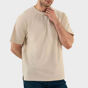 เสื้อยืดคุณภาพสูงขายส่ง 100% ผ้าฝ้าย สำหรับผู้ชาย เสื้อยืดเรียบๆ สั่งพิมพ์ลาย DTG ได้ เสื้อยืดโอเวอร์ไซส์ สีพื้น - Product Image 4