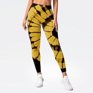 Nouvel Arrivage Très Demandé Leggings de Sport pour Femme Imprimé Tie-Dye Spandex/Nylon Sans Couture Pantalon Tendance Fitness Amincissant Course Yoga - Product Image 4
