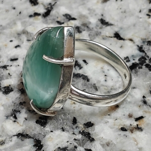 Bague en argent sterling avec pierre précieuse en héminorphite naturelle, taille : 11 USD - Product Image 3