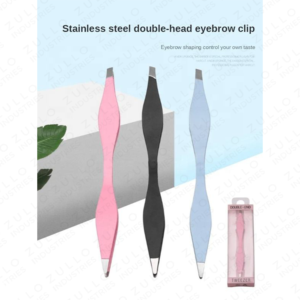Professional Custom Stainless Steel Double Ended Eyebrow Tweezers Custom Logo Powder Coated <b>Precision</b> Beauty <b>Tool</b> OEM - Product Image 3