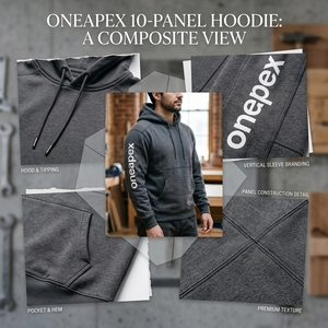 <b>Mens</b> Charcoal <b>Grey</b> Fleece Hoodie Custom Blank Pullover <b>Sweatshirt</b> Streetwear Casual Hooded <b>Sweatshirt</b> Wholesale Clothing - Product Image 5