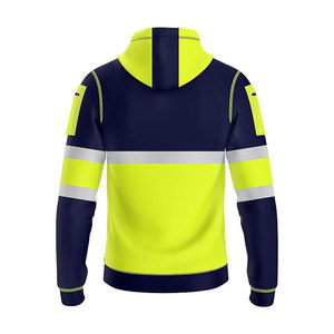 Men's Winter Reflective High Visible Jacket Hooded Jacket Construction Workwear Safety Jacket With Waterproof Zipper Pockets - Product Image 2