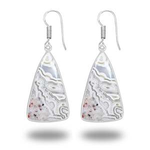 Pendientes de Ágata Crazy Lace de Varias Formas Grandes, Plateados, Hechos a Mano, Regalo para Fiestas, Precio al por Mayor - Product Image 4