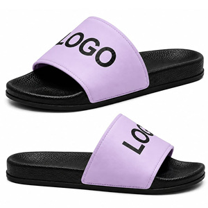 Custom Purple Logo EVA Breathable PU Lining Buckle Slide <b>Sandals</b> | Unisex Anti-Slip Beach <b>Pool</b> Slippers - Product Image 5