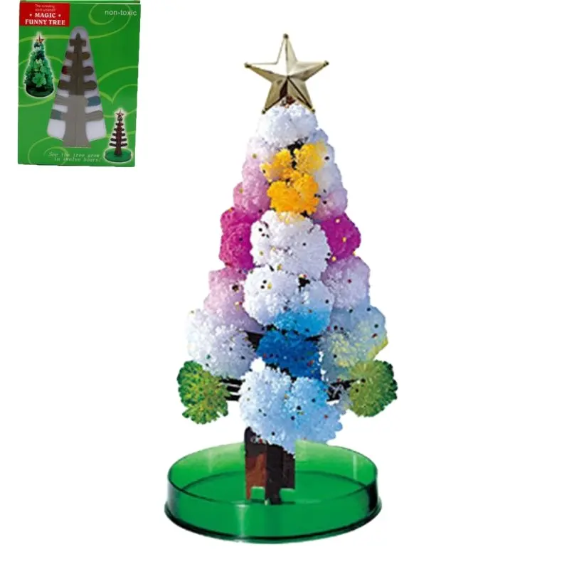 Wholesales hot selling Magic Christmas Tree Toy Paper Tree Blossom Set Creative Magic Crystal Tree