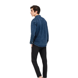 Camisas de Hombre de Manga Larga, Estilo Casual, de Mezclilla de Algodón, Lavadas, Vintage, de Alta Calidad, con Bolsillos, Fabricación Personalizada - Product Image 2