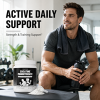 Fournisseur ODM de créatine monohydrate pour l'entraînement quotidien des adultes, amélioration des performances, poudre micronisée de nutrition sportive 300g
