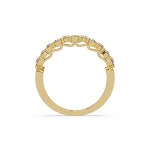 Anillos de Boda Eternos con Diamantes Cultivados en Laboratorio, Corte Redondo, Oro Amarillo de 18k y 14k, VVS2, 0.90 Quilates, Diseño Floral, para Mujer, Joyería Elegante - Product Image 3
