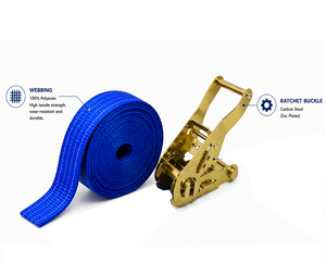 Correa de Amarre Provina de 38 mm, Azul, Poliéster Premium de Alta Resistencia, Hebilla de Acero, Multiusos para Transporte - Product Image 5
