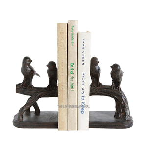 Organizador de Escritorio Metálico, Sujetalibros de Aluminio con Forma de Asta de Ciervo, Acabado Antiguo en Latón - Product Image 2