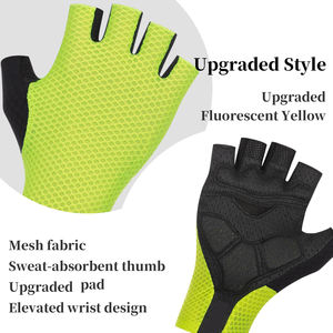 ถุงมือปั่นจักรยานคุณภาพสูง ถุงมือแข่งจักรยานแบบทนทาน แผ่นเจลรองนิ้วครึ่ง ถุงมือออกกำลังกาย ฟิตเนส ยกน้ำหนัก กันลื่น - Product Image 5