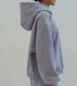Custom Women's <b>Tracksuits</b> Heavy Weight 500 GSM 350 GSM <b>Polyester</b>/Cotton Fleece Embroidered Oversized Hoodie Shorts - Product Image 4