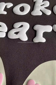 Custom Puff Printing <b>Hoodie</b> Custom Logo Men's <b>Hoodie</b> <b>Black</b> Tracksuit Men Oversized Blank Custom Hoodies - Product Image 2