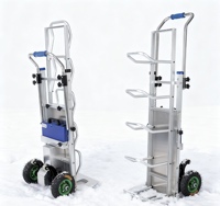 Chariot de transport électrique pliable entièrement automatique pour charges lourdes avec bouteille d'eau intégrée et structure en alliage d'aluminium pour escaliers