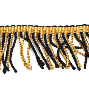 Flecos de alambre metálico dorado con borlas de rayón para decoración de prendas y cortinas - Proveedor confiable fabricante para iglesias - Product Image 3
