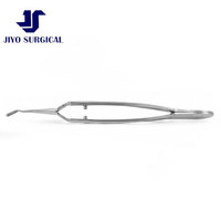 Pince à nucléus Dodick Premium de 4 1/4 pouces pour chirurgie de la cataracte avec mâchoires à lame dentelée et poignée à action croisée plate