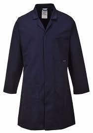 Pearl Wears Blouse médicale unisexe bleue à manches longues, en toile de coton et polyester tissée, avec détection de taches - Product Image 2