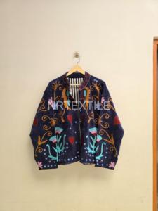 Handmade <b>Velvet</b> Suzani Jacket Floral Embroidered Jacket With Inside Cotton Lining Boho Chic Jacket <b>Women's</b> <b>Coat</b> - Product Image 1