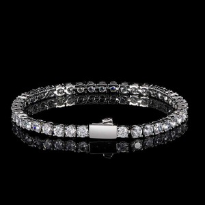 Veromca Joyería al por mayor Pulseras y Brazaletes de Moda para Hombre, Cadena de Tenis de Una Sola Hilera con Zirconia y Cierre de Resorte, Estilo Hip Hop de Marca de Tendencia - Product Image 3