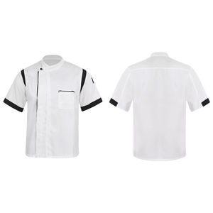 Camisa de Chef Profesional para Cocina, al por Mayor, Color Personalizado, Polialgodón, Manga Corta, Chaqueta con Logotipo Personalizado, para Restaurante y Bar - Product Image 1