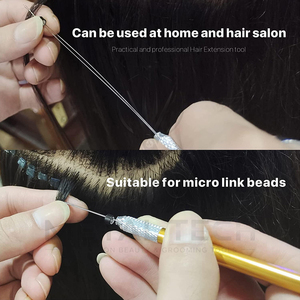 Hair Extension Loop <b>Needle</b> Set Storage Case Micro Links Wire <b>Threader</b> Pulling Hook Kit Metallic Handle Salon Stylist Tools - Product Image 6