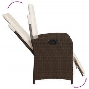 Ensemble de salle à manger de jardin marron, noir et blanc crème - Product Image 4