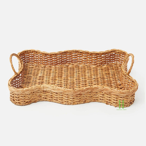 Plateau en rotin tressé artisanal écologique 2026 pour la maison, la cuisine, la table, le rangement et la décoration - Product Image 5