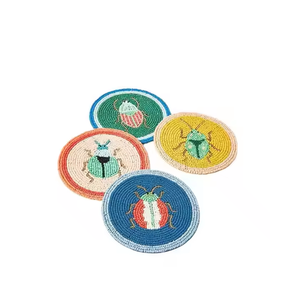 Festive Novelty Design Hand Beaded <b>Table</b> <b>Coasters</b> Heat Resistant Bar Accessories Custom Christmas <b>Coasters</b> - Product Image 1