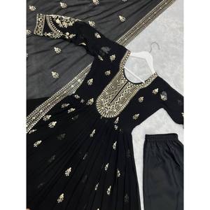 Hermoso vestido XL tamaño Anarkali y Dupatta para fiesta elegante diseño Pent - Product Image 4