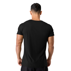 Camiseta Deportiva Ajustada de Algodón Elástico para Hombre con Mangas Enrollables, Ideal para Gimnasio y Entrenamiento, Venta al por Mayor OEM - Product Image 4