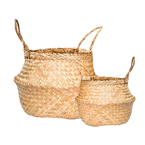 Paniers décoratifs faits à la main en jonc de mer pour couvrir les pots de plantes et la décoration, fabrication artisanale vietnamienne pour le rangement des fruits - Product Image 1