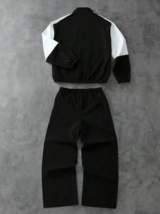 Veste streetwear personnalisée avec logo pour hommes, ensemble deux pièces, coupe-vent en nylon imperméable et léger, survêtement de qualité pour hommes - Product Image 5