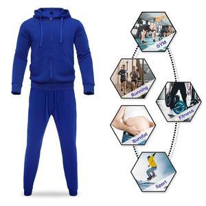 <b>Men</b> <b>Summer</b> Casual Active Tracksuit Breathable Cotton Fabric Hooded Zipper <b>Jacket</b> Slim Fit Tapered Jogger Pants Gym Running - Product Image 5
